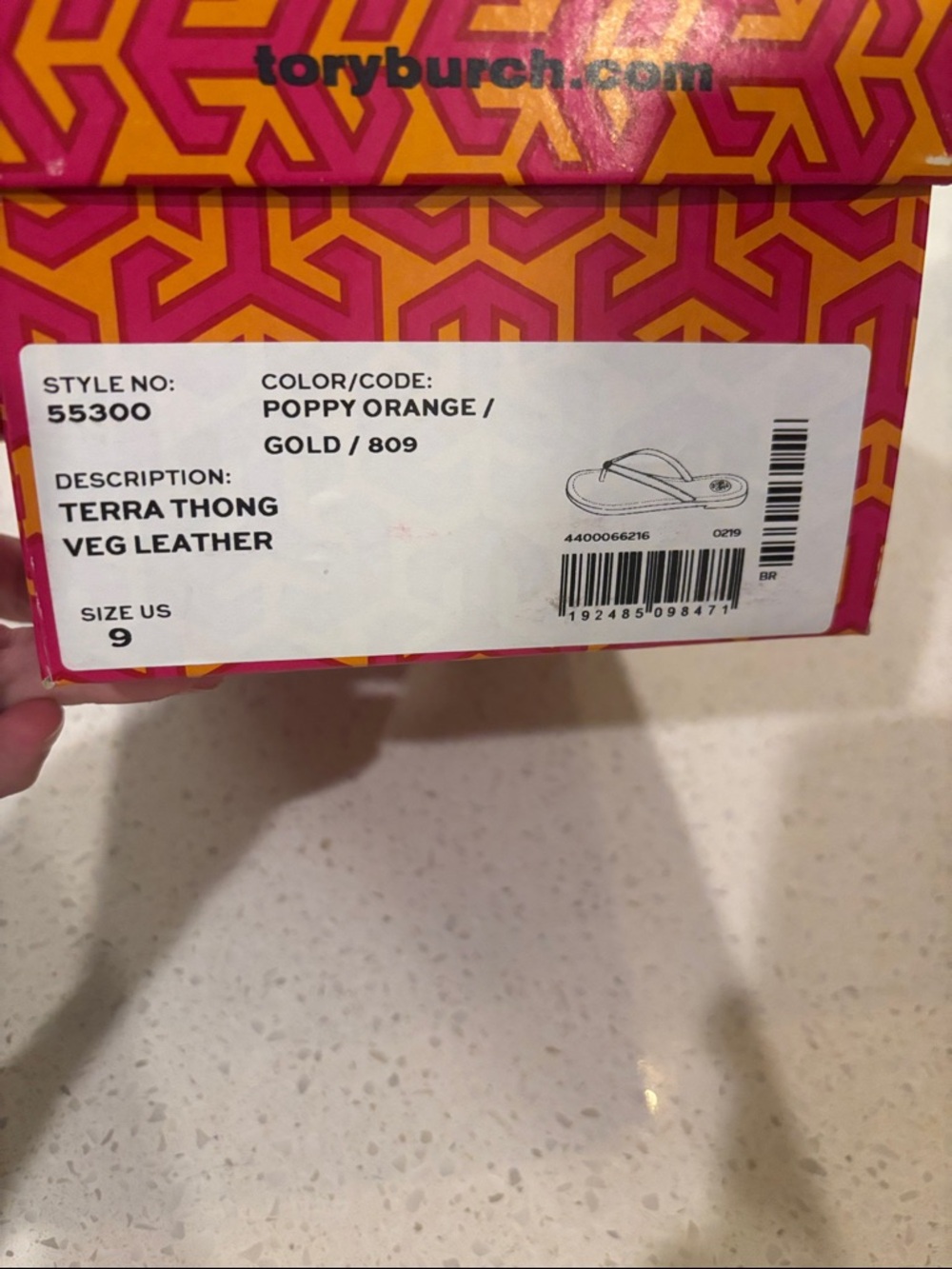 Tory Burch terracota Leather Thong Sandal - Signature Logo - Picture 2 of 3